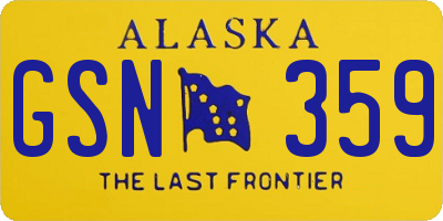 AK license plate GSN359