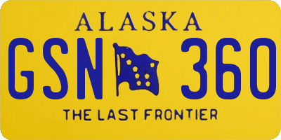 AK license plate GSN360