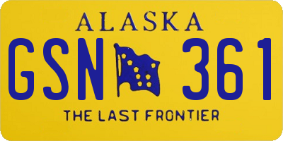 AK license plate GSN361