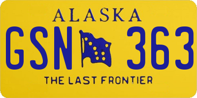 AK license plate GSN363