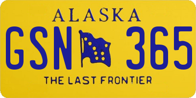 AK license plate GSN365