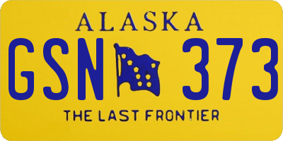 AK license plate GSN373