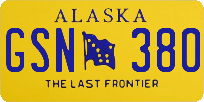 AK license plate GSN380