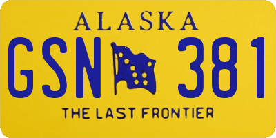 AK license plate GSN381