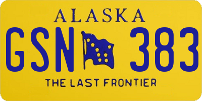 AK license plate GSN383