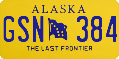 AK license plate GSN384