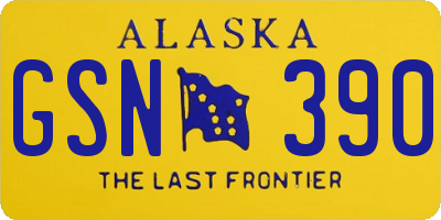 AK license plate GSN390