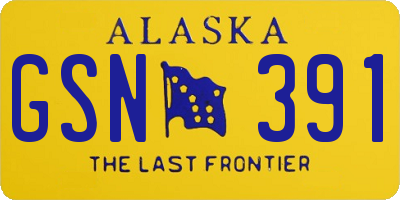 AK license plate GSN391