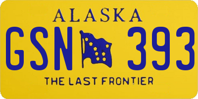 AK license plate GSN393