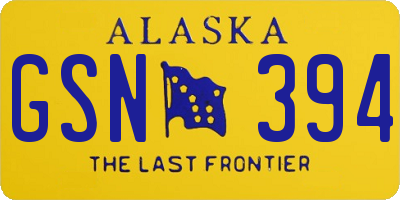 AK license plate GSN394