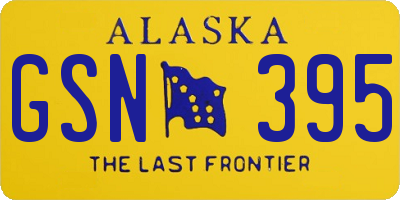 AK license plate GSN395