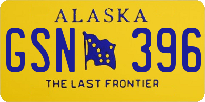 AK license plate GSN396