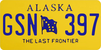 AK license plate GSN397