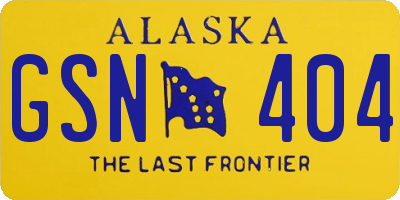 AK license plate GSN404