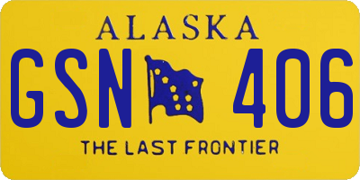 AK license plate GSN406