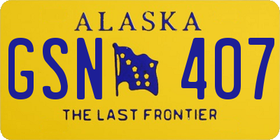 AK license plate GSN407