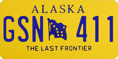 AK license plate GSN411