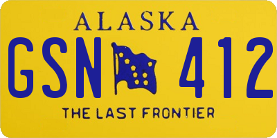 AK license plate GSN412