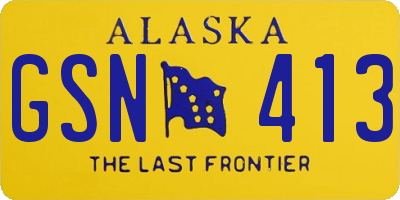 AK license plate GSN413