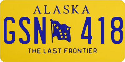 AK license plate GSN418