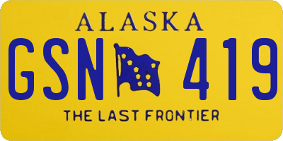 AK license plate GSN419