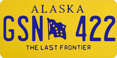 AK license plate GSN422