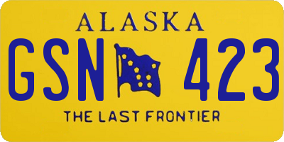 AK license plate GSN423