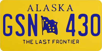 AK license plate GSN430