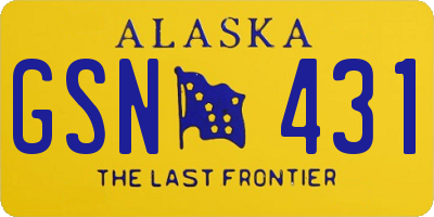 AK license plate GSN431