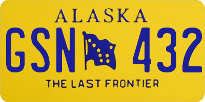 AK license plate GSN432