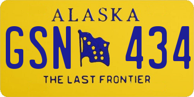 AK license plate GSN434