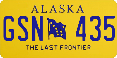 AK license plate GSN435