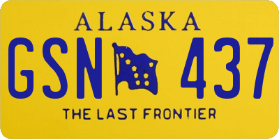 AK license plate GSN437