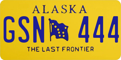 AK license plate GSN444