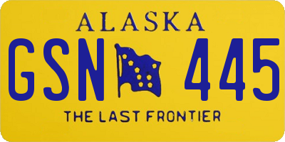 AK license plate GSN445