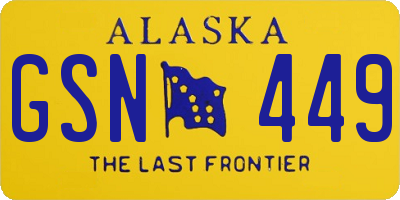 AK license plate GSN449