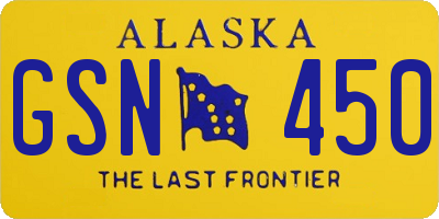 AK license plate GSN450