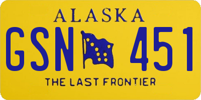 AK license plate GSN451