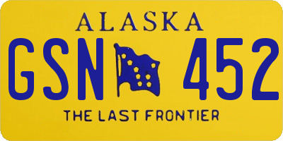 AK license plate GSN452