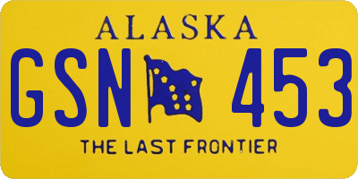 AK license plate GSN453