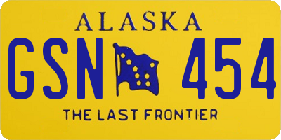 AK license plate GSN454