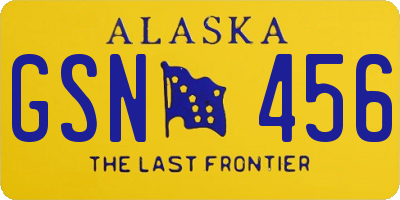 AK license plate GSN456