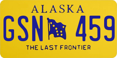 AK license plate GSN459