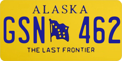 AK license plate GSN462