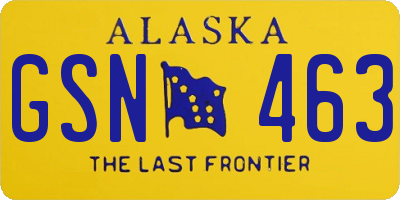 AK license plate GSN463