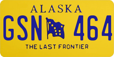 AK license plate GSN464