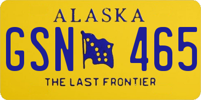 AK license plate GSN465