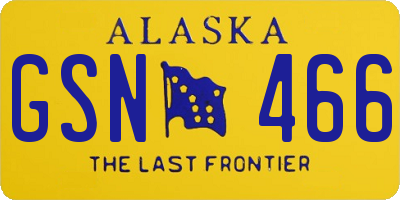 AK license plate GSN466