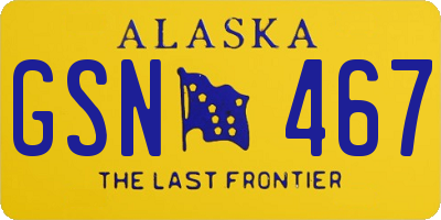 AK license plate GSN467