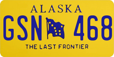 AK license plate GSN468